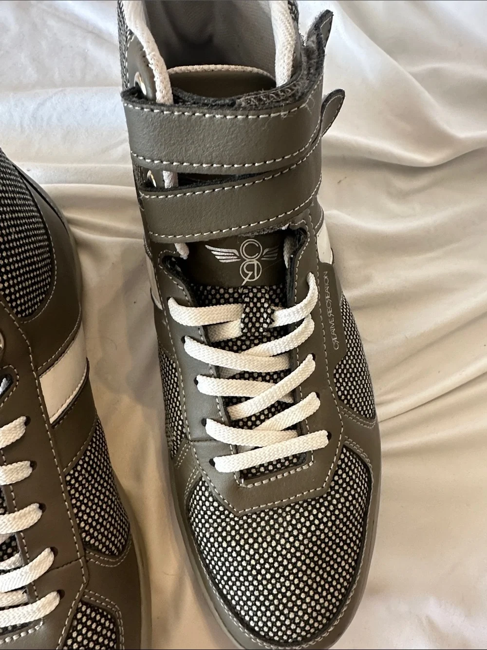 Creative Recreation Men's Grey and White High-Top Sneakers